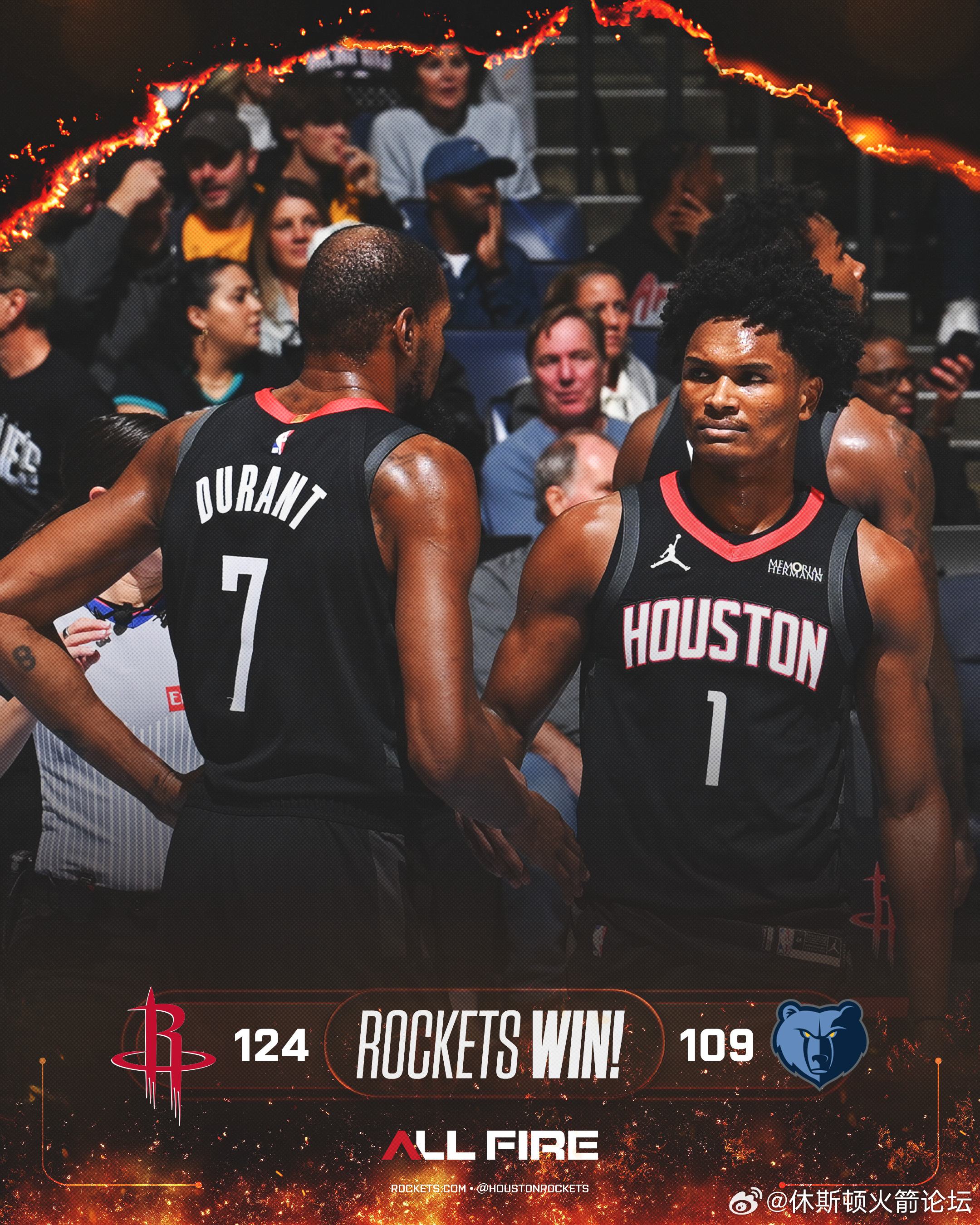 窝火的比赛还用看？七人得分上双！火箭124-109大胜灰熊，豪取五连胜！！！阿门