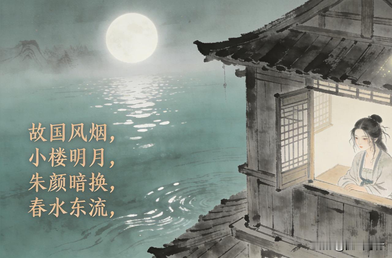 感南唐后主  〔狐山诗行〕

故国楼台月色寒，
东风一夜泪阑干。
揪心恰似春江浪