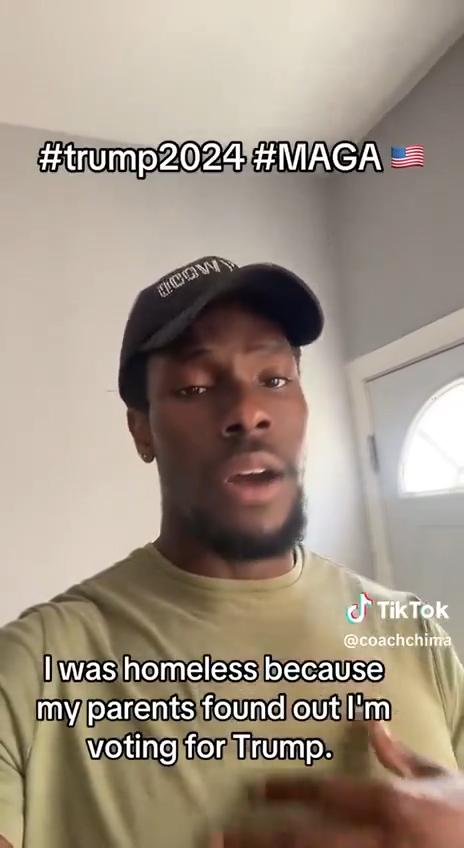这名男子投票支持特朗普，结果被父母赶出家门
不过没关系——他找到了爱他、支持他的