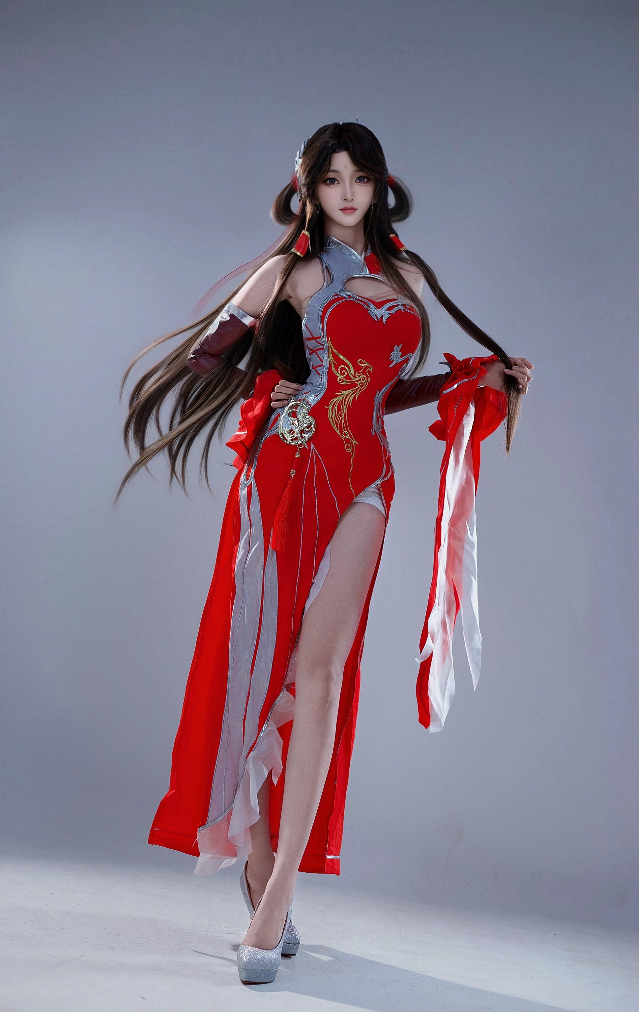 国漫女神 手办 火灵儿cos 完美世界 游戏建模