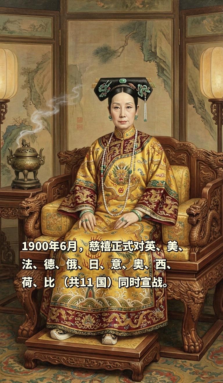 但当时清政府的总理衙门（外交部）已经瘫痪，没人去递国书，所以 11 国...
