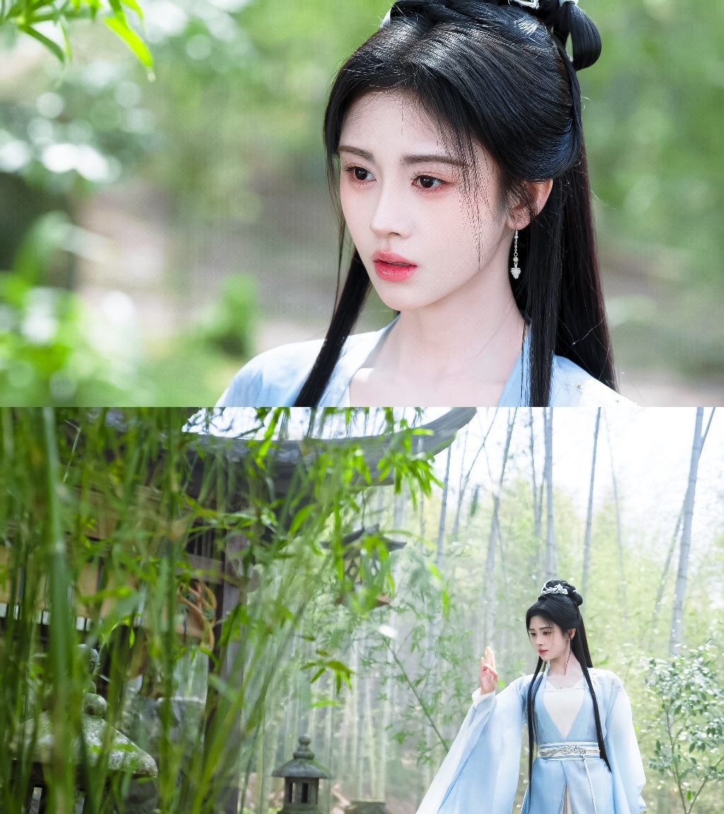 鞠婧祎万花世界孝服路透jjy鞠婧祎苏绿夏 “听云与明月窃语，看满天星辰熠熠，风里