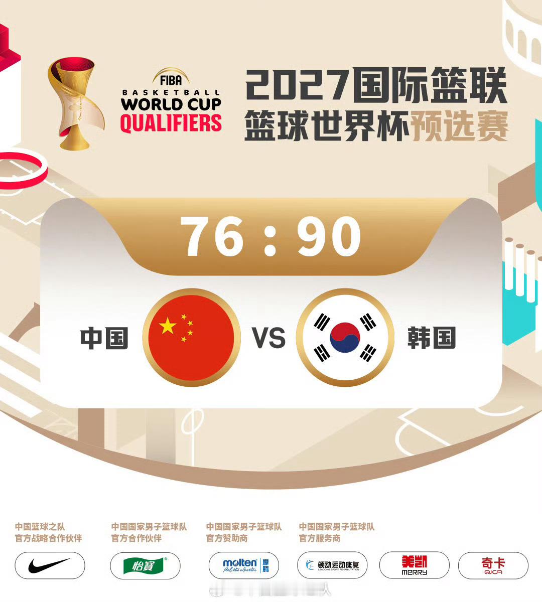 中国男篮76:90不敌韩国男篮，又是一场被钉在耻辱柱上比赛！没有任何斗志！活该输