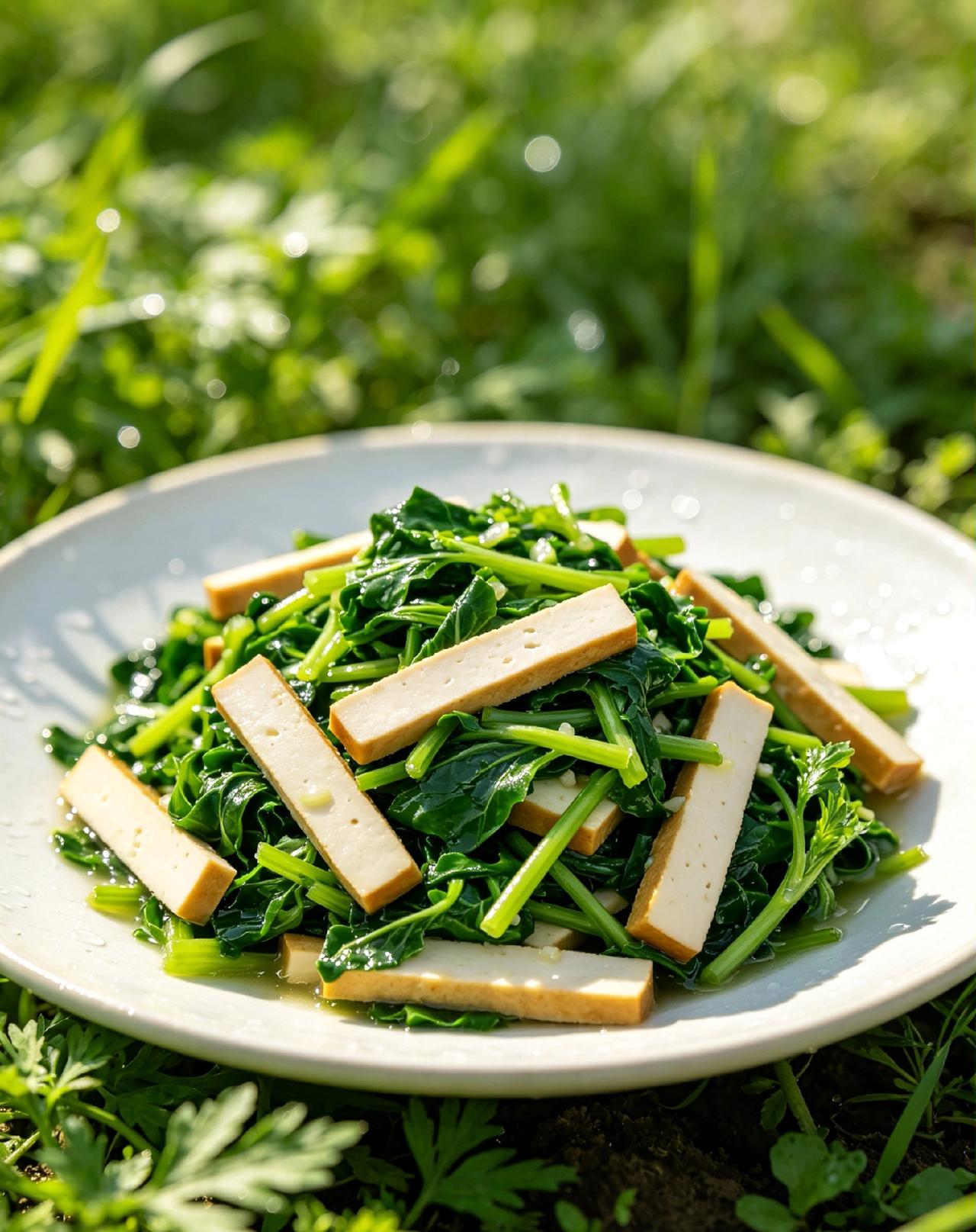 春日珍味｜鲜嫩马兰头
 
春风一吹，田埂间满是鲜嫩马兰头，紫茎绿叶，自带清香，是