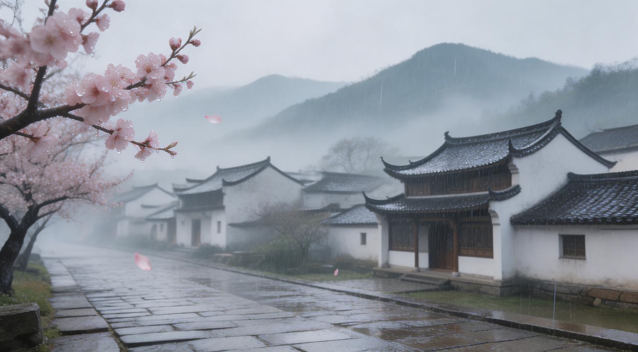 晨雨携福赋
 
细雨绵绵携福到，和风缕缕献财来。
人间一枕清宵尽，天地初开锦绣怀