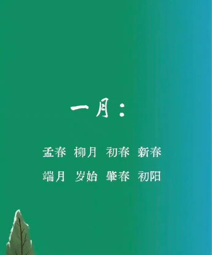 古人对十二个月的雅称 
