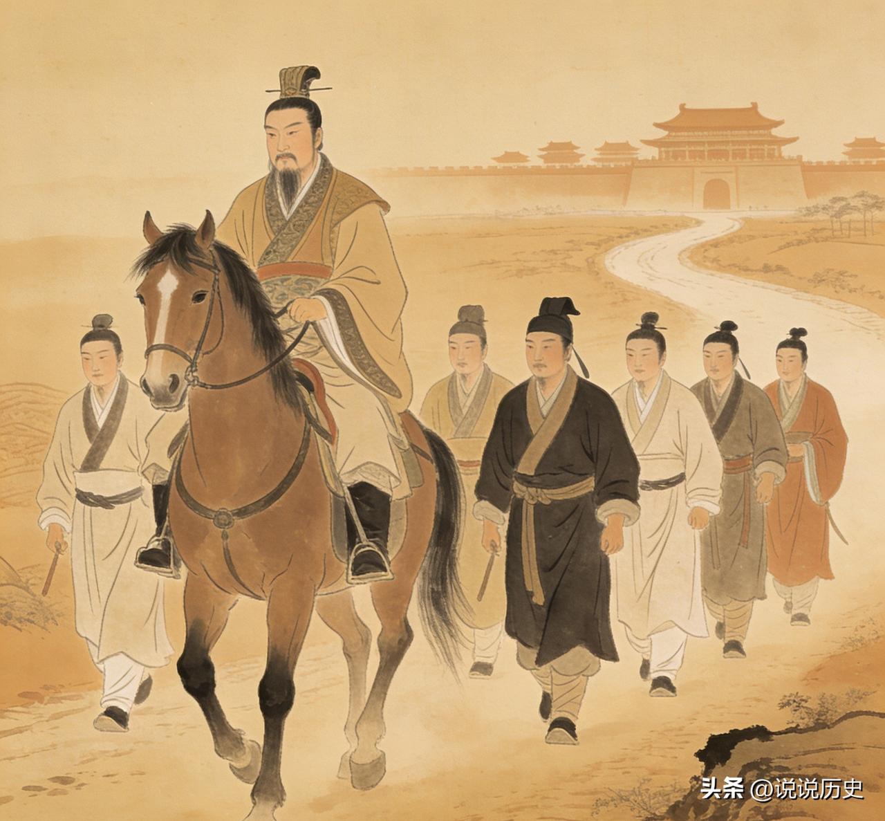 公元前180年，23岁的刘恒只带了6个人进长安，当夜就夺了周勃的兵权，一个被选来