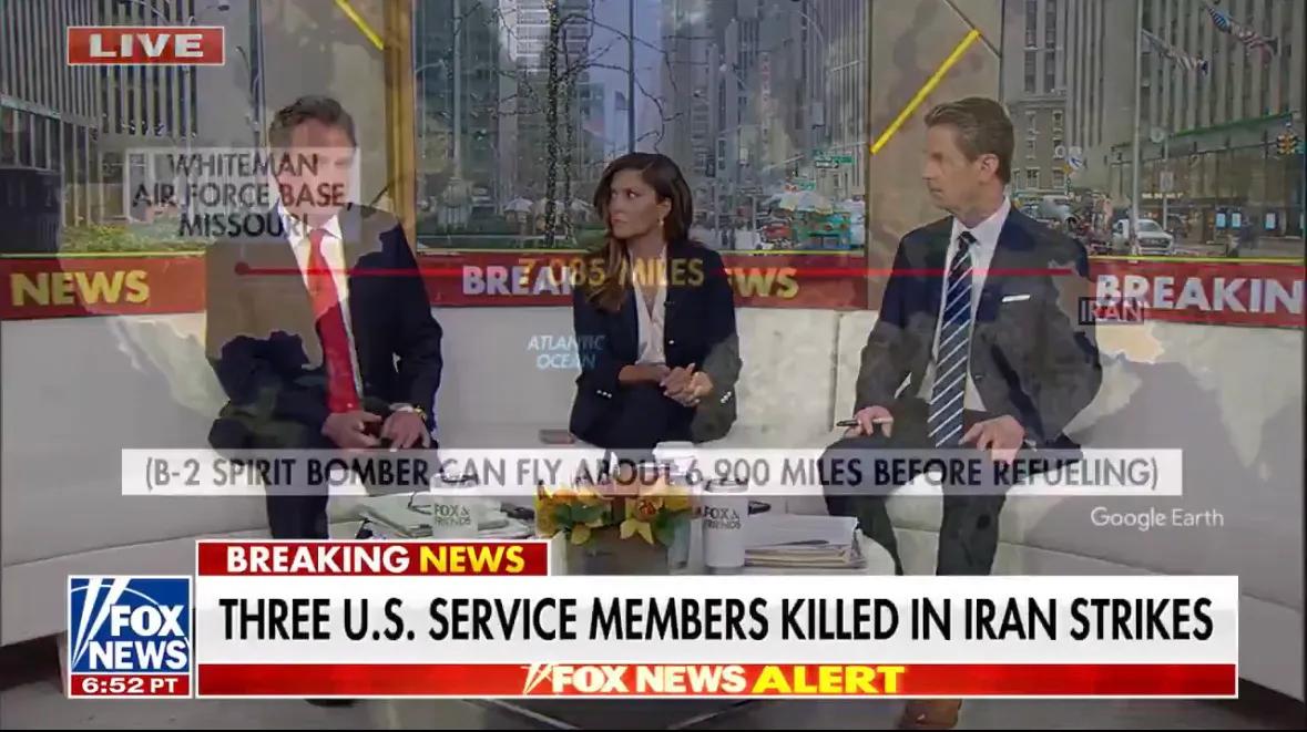 美国中央司令部称，伊朗空袭造成3名美军士兵死亡，5人受伤。