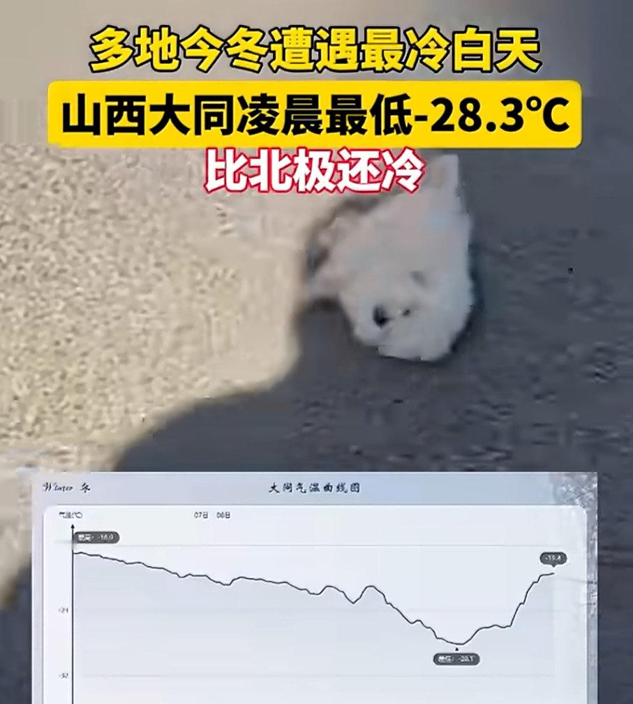 山西大同比北极还冷 这两天山西确实很冷，身为一个山西人感觉确实去年冬天都没这么冷