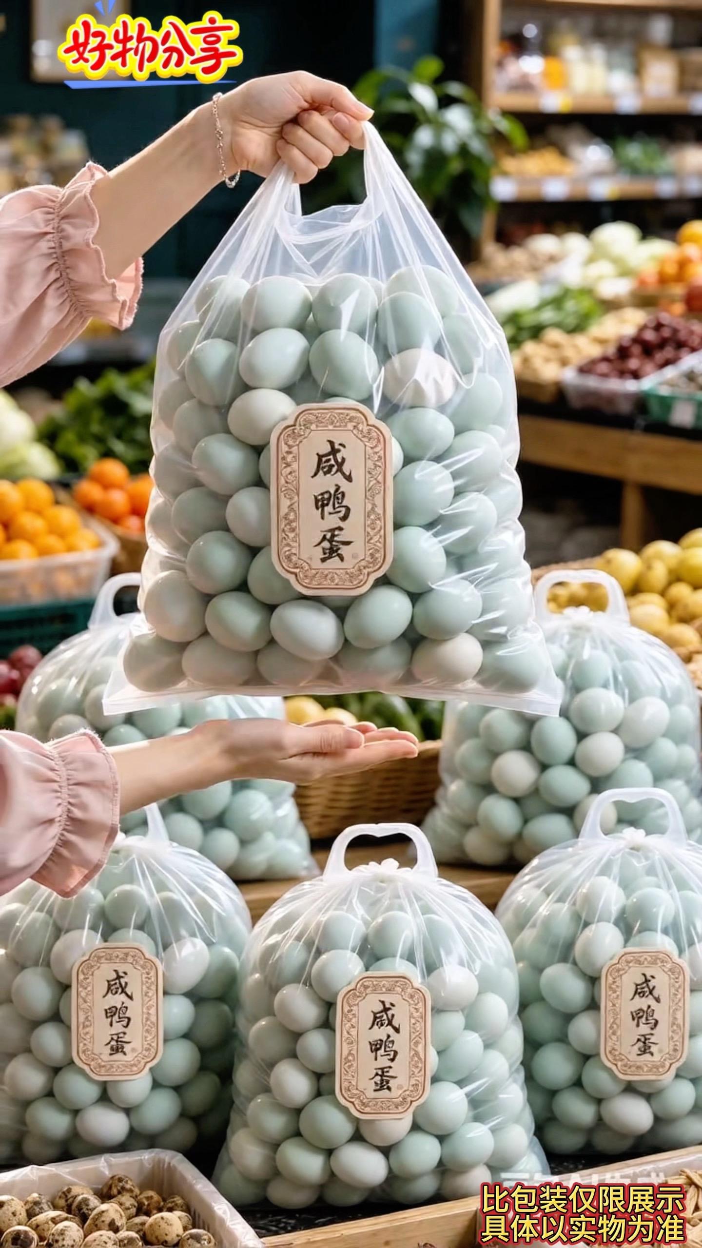 🥚青壳好蛋，一戳流油，甄选优质咸鸭蛋，蛋壳细腻圆润。 轻轻掰开，金灿...