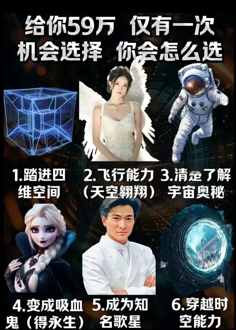 给你59万  只有一次选择的机会
你会怎么选？？？