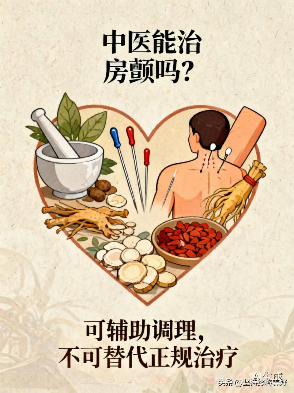 中医能治房颤吗？可以辅助调理，但不能替代正规治疗，更别指望单靠中医根治。

房颤
