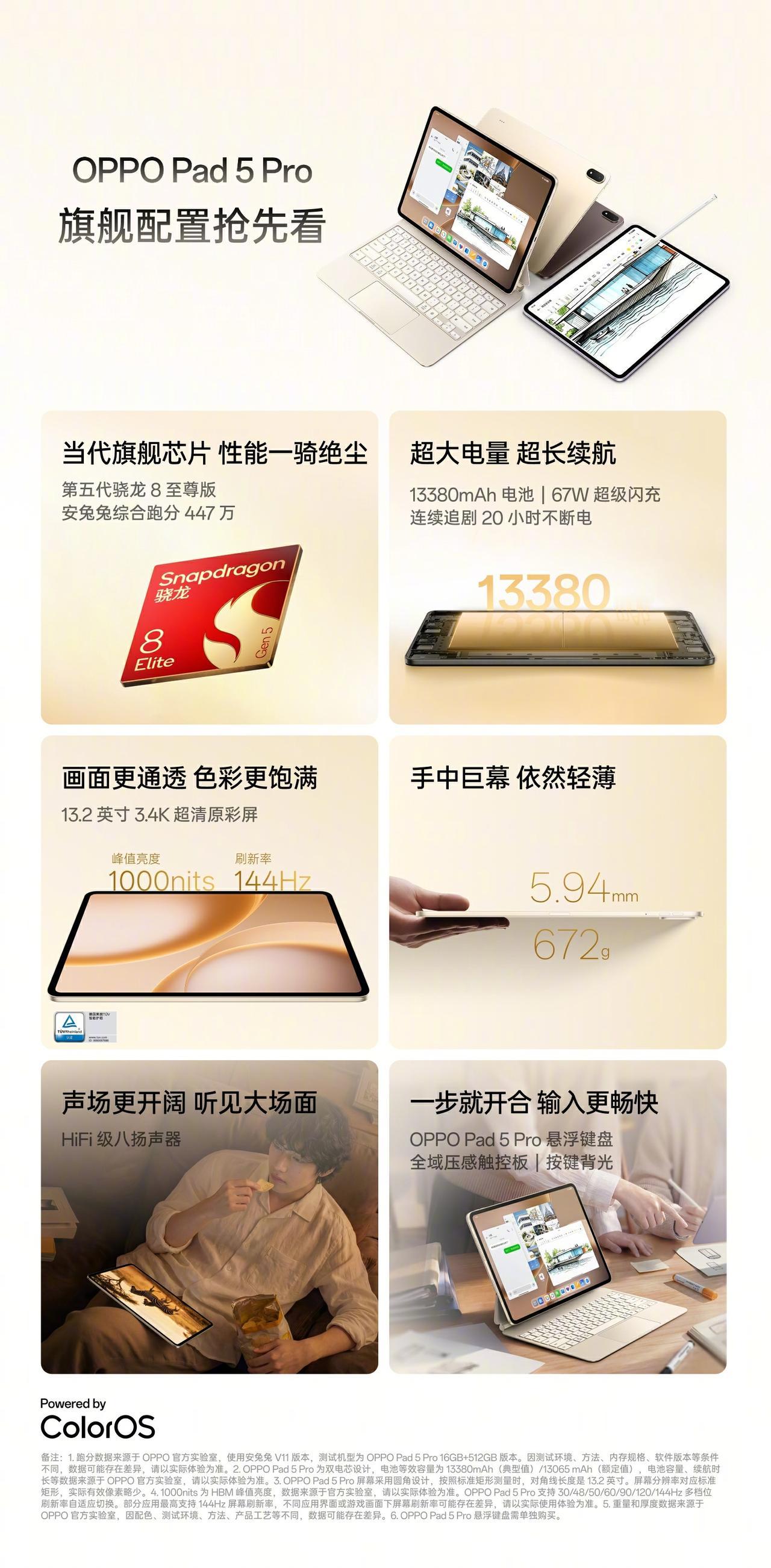 OPPO 平板两款新品的配置公布了，只差 21 号公布价格了，你选大的还是选小的