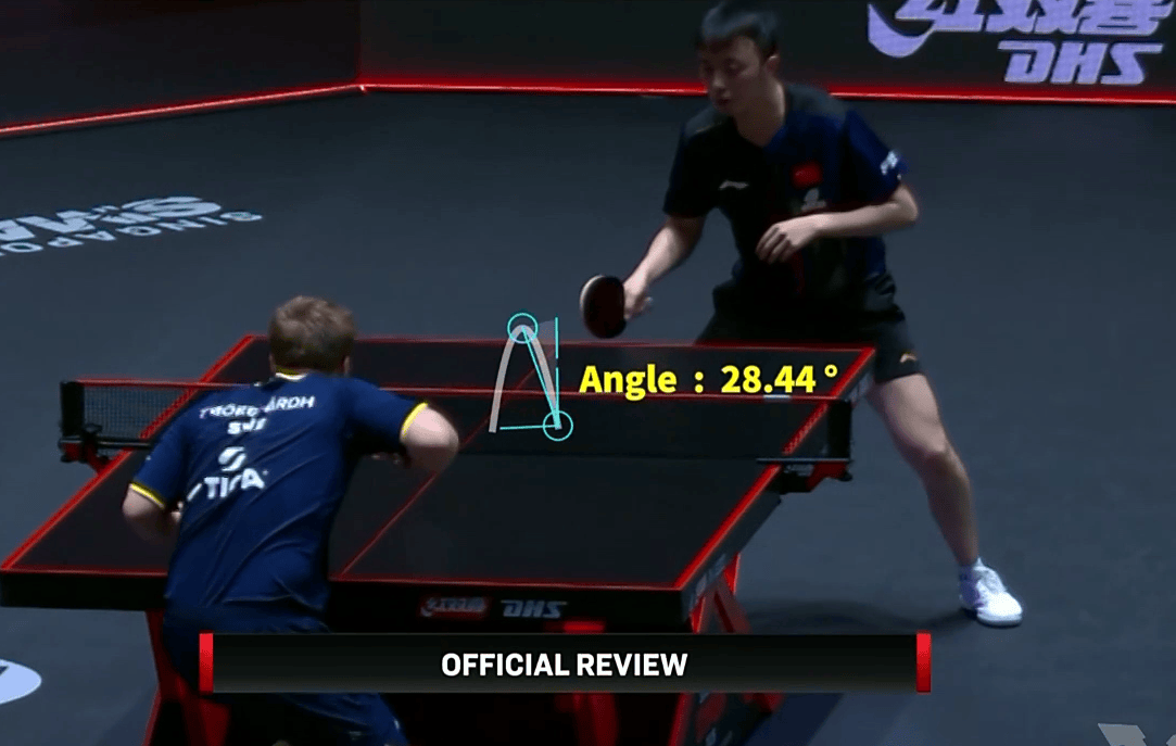 莫雷高德被判回抛违例，鹰眼挑战显示28.44°&挑战成功