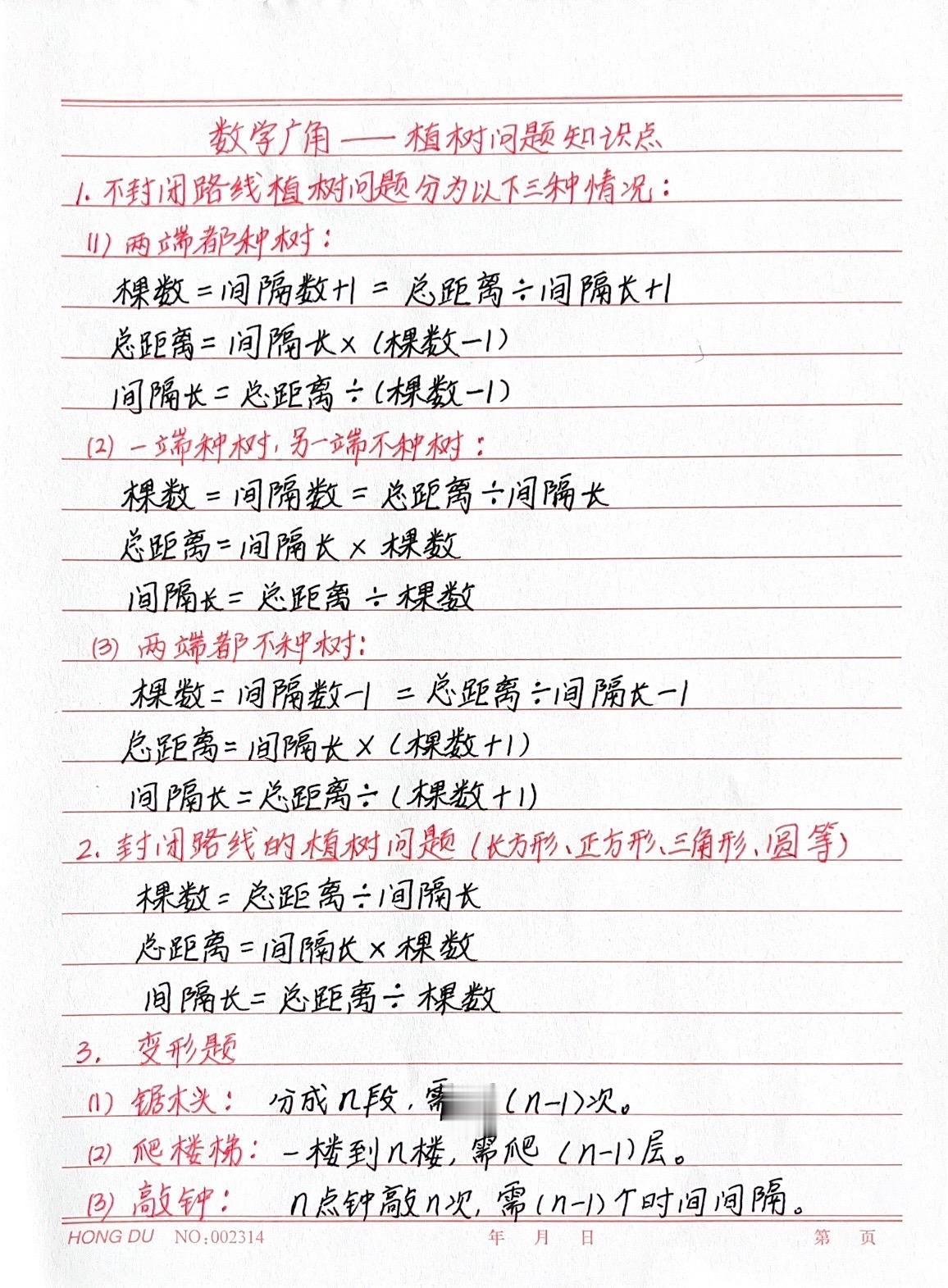 植树问题必考知识点，需要的家长点赞收藏起来吧