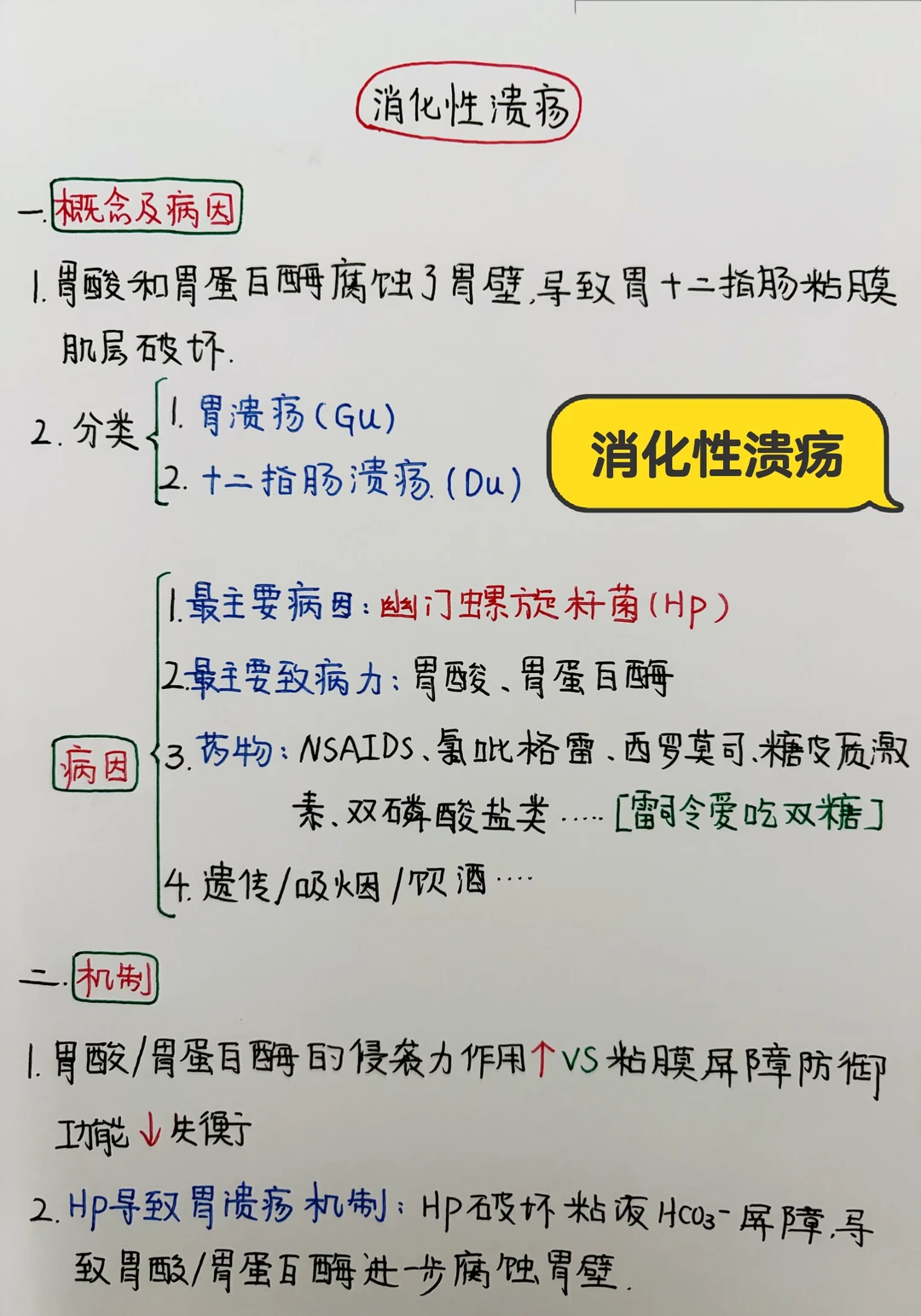 今日学习打卡——消化性溃疡