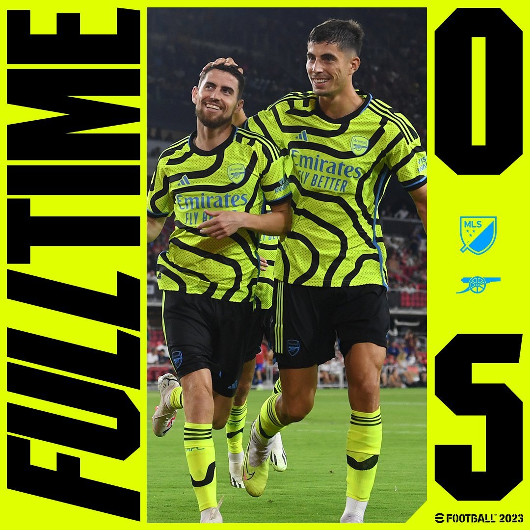 【#MLS全明星0比5阿森纳#】热身赛阿森纳5-0大胜MLS全明星，赖斯、廷贝尔