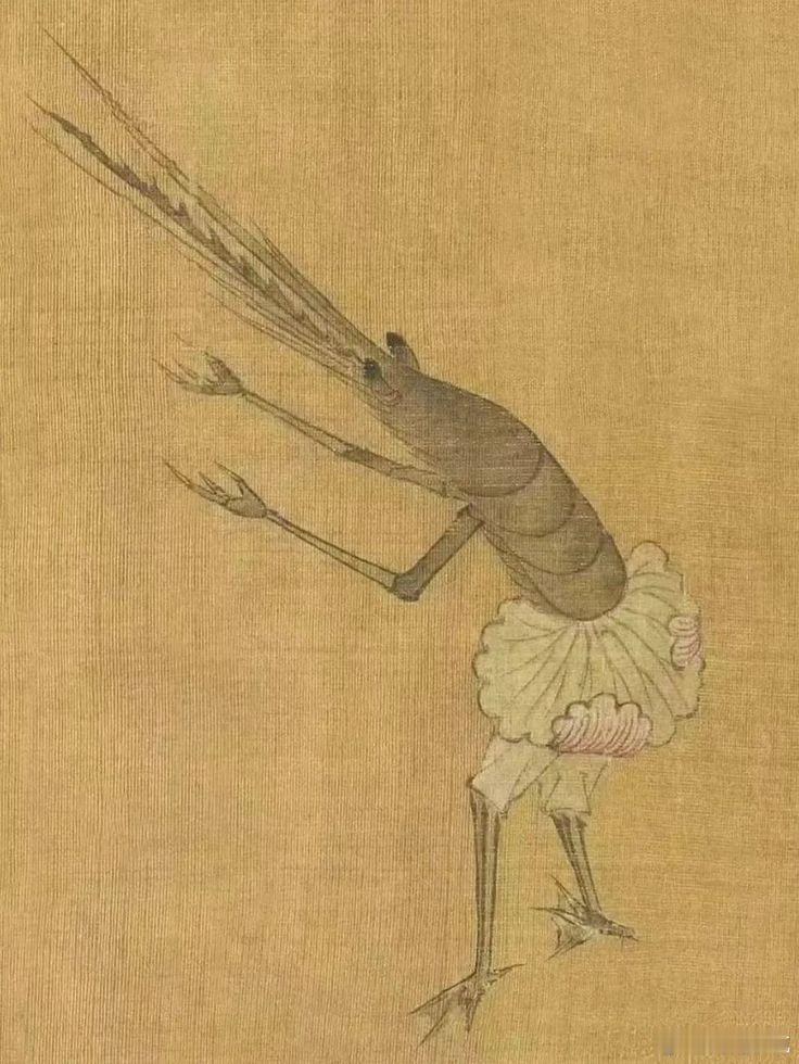腰间裹着莲叶的小虾《揭鉢图》 明代 - 仇英 