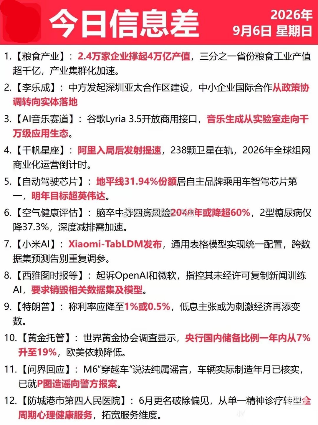 9月6号星期天 ​​​
