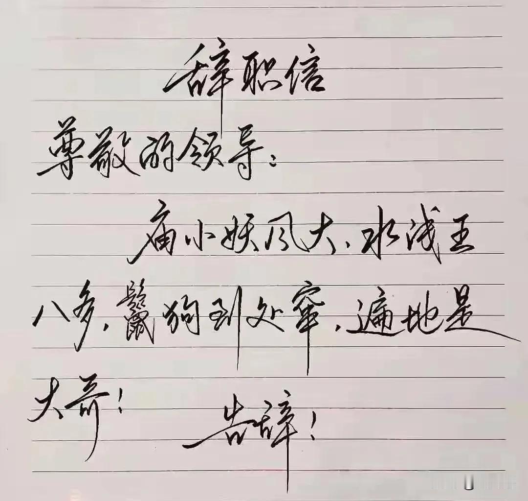 最霸气的辞职信，阐述了牛马的心声！