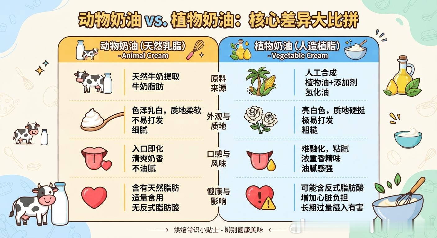 一招区分动物奶油和植物奶油 最直观的“一招”是手搓法：取少量奶油放在掌心揉搓，动