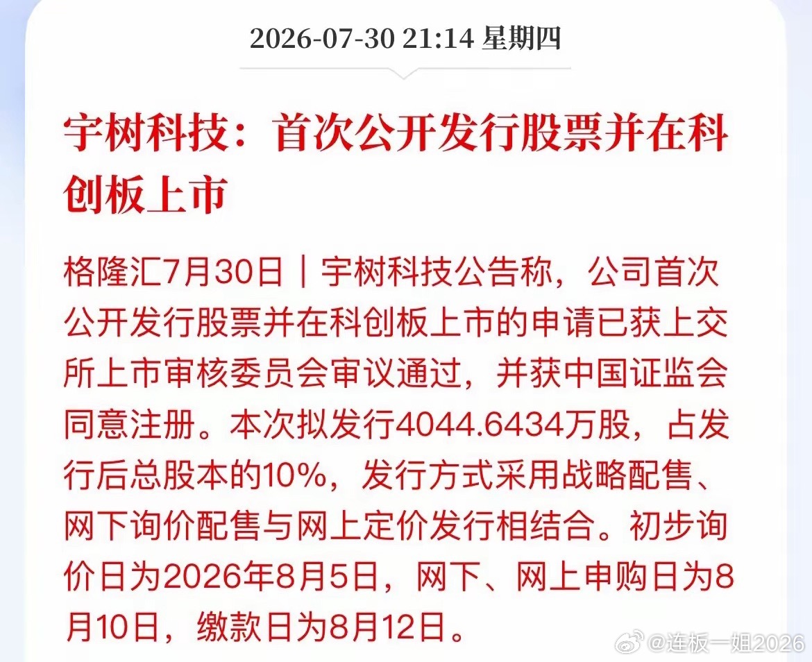 机器人赛道重磅催化！宇树科技8月10日打新，420亿估值来了宇树科技科创板上市安