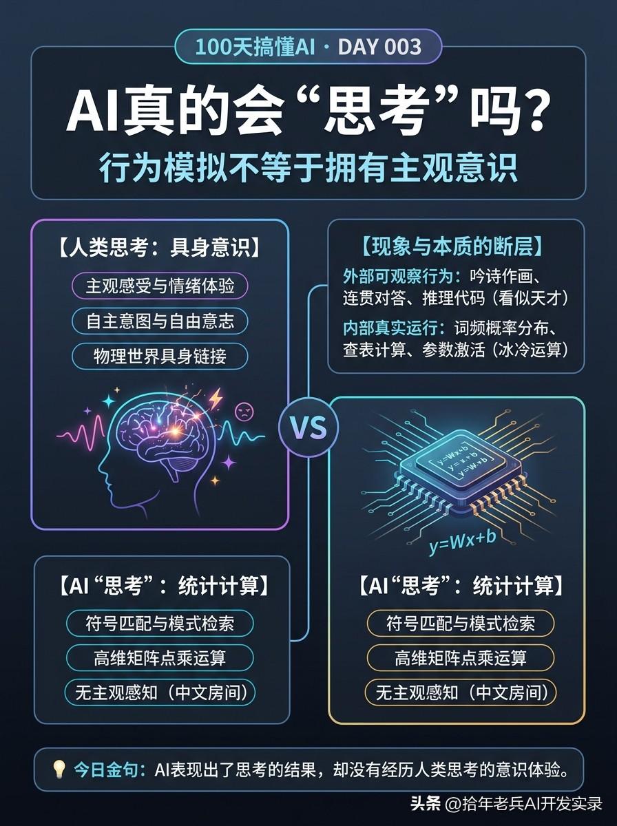 【100天搞懂AI · Day 003】它说得头头是道，AI 真的会“思考”吗？