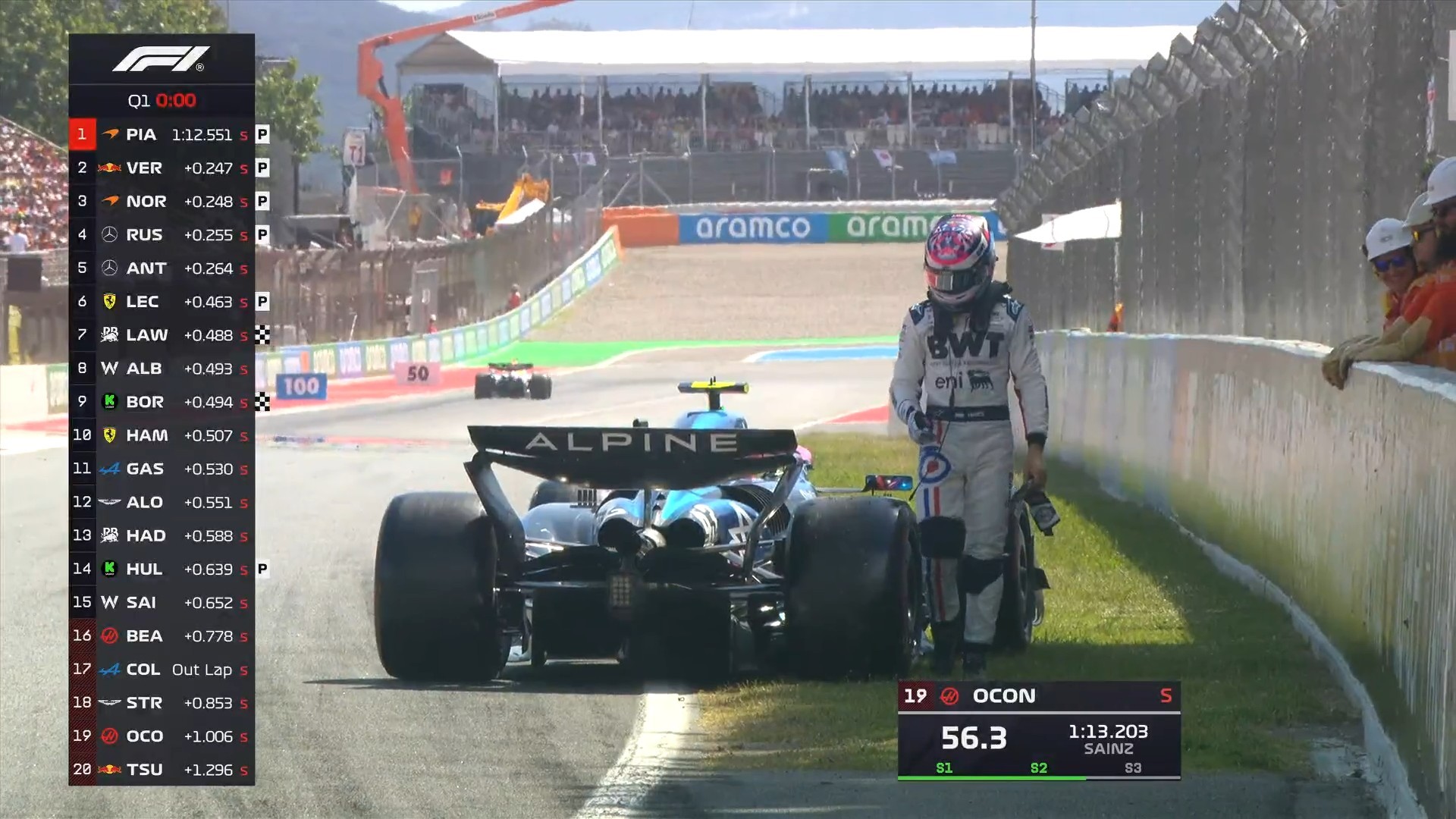 F1 科拉平托的车坏在了维修区通道 2025F1西班牙大奖赛 ​​​