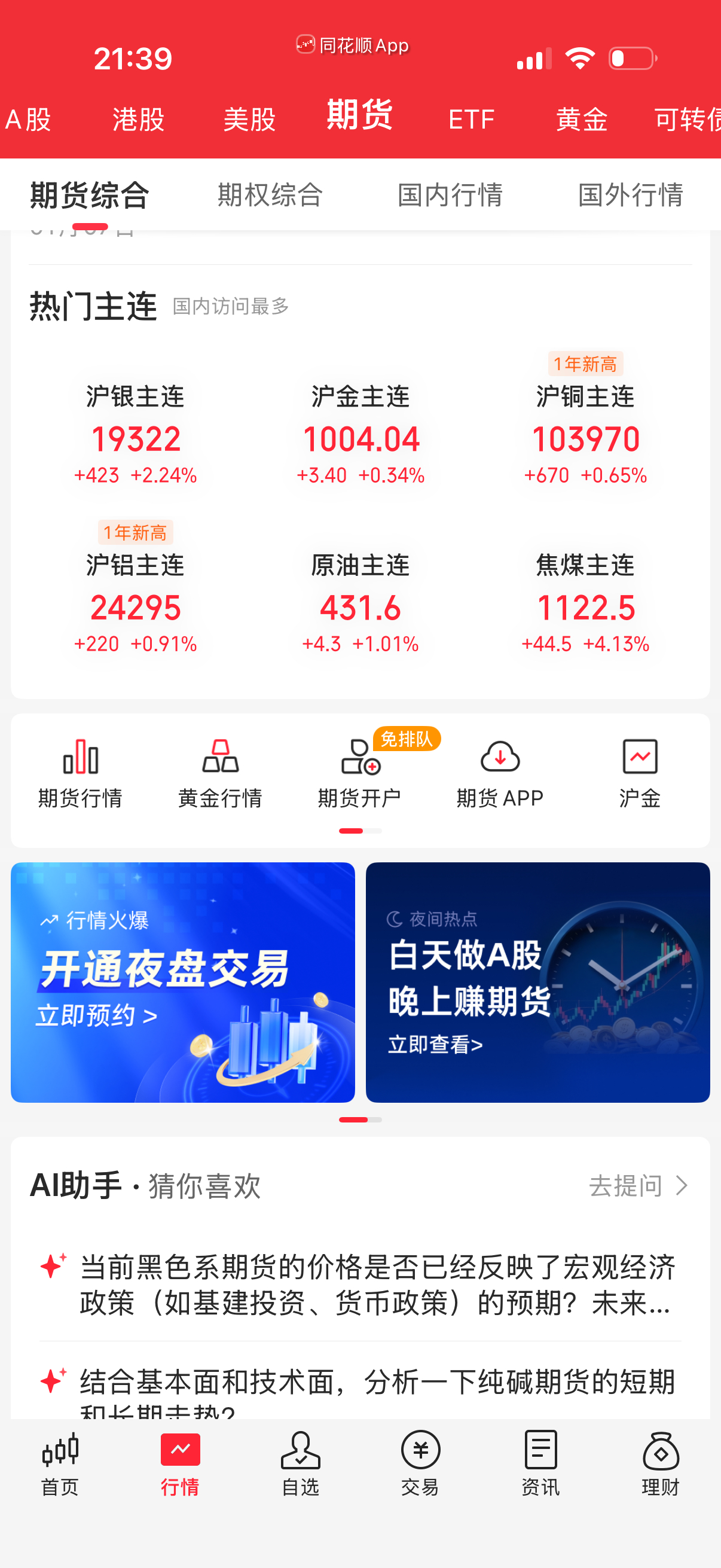 晚上期货没那么猛了。 