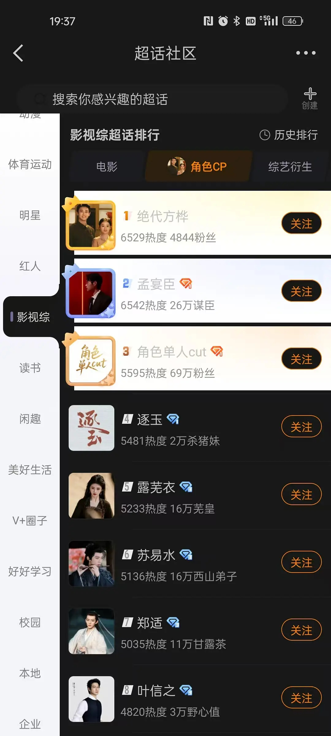 纯真年代副cp超话登顶  孙千和陈飞宇被掀桌了 