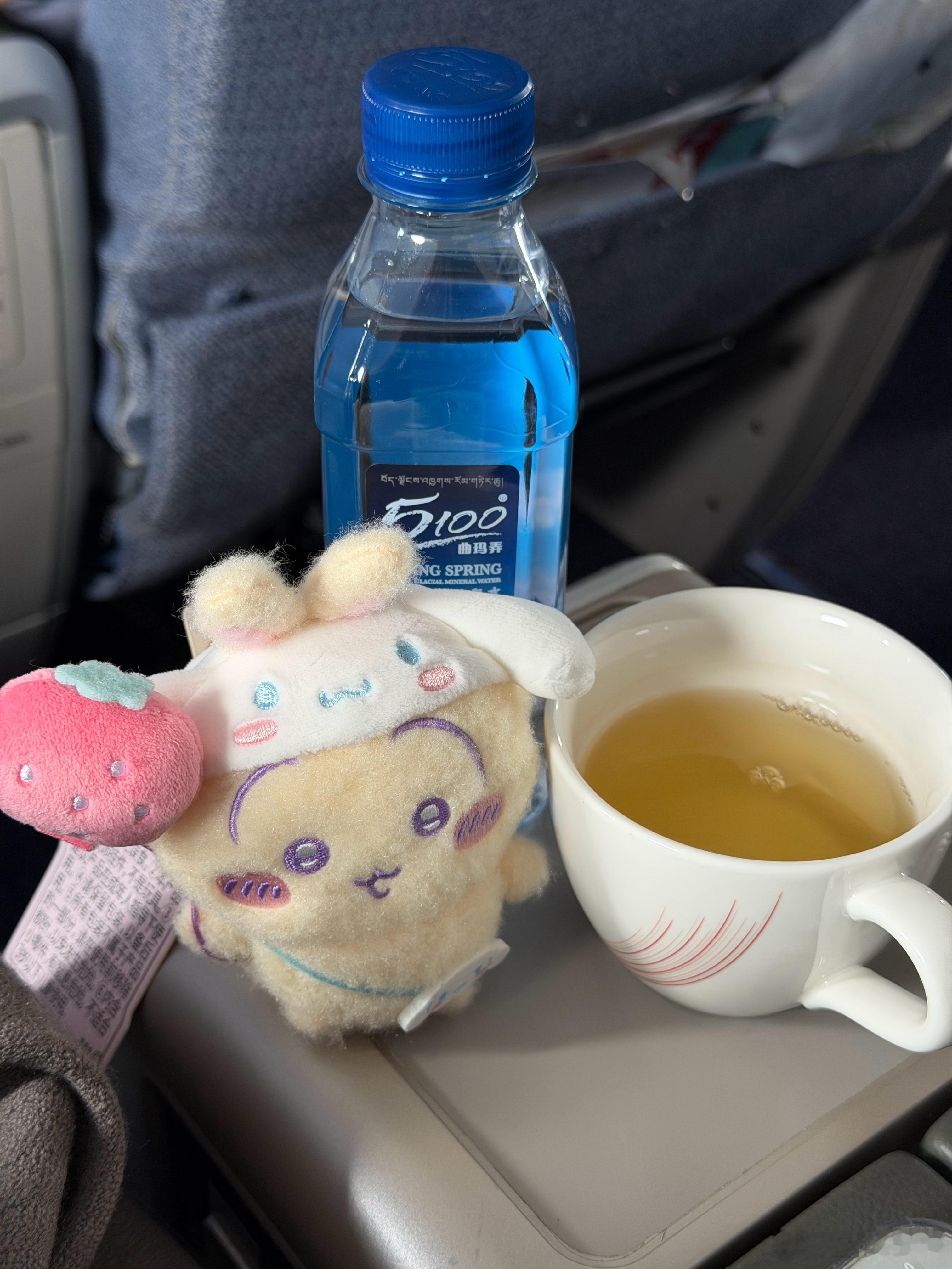 还不飞空姐看我蜷缩在座位给我送了杯热茶