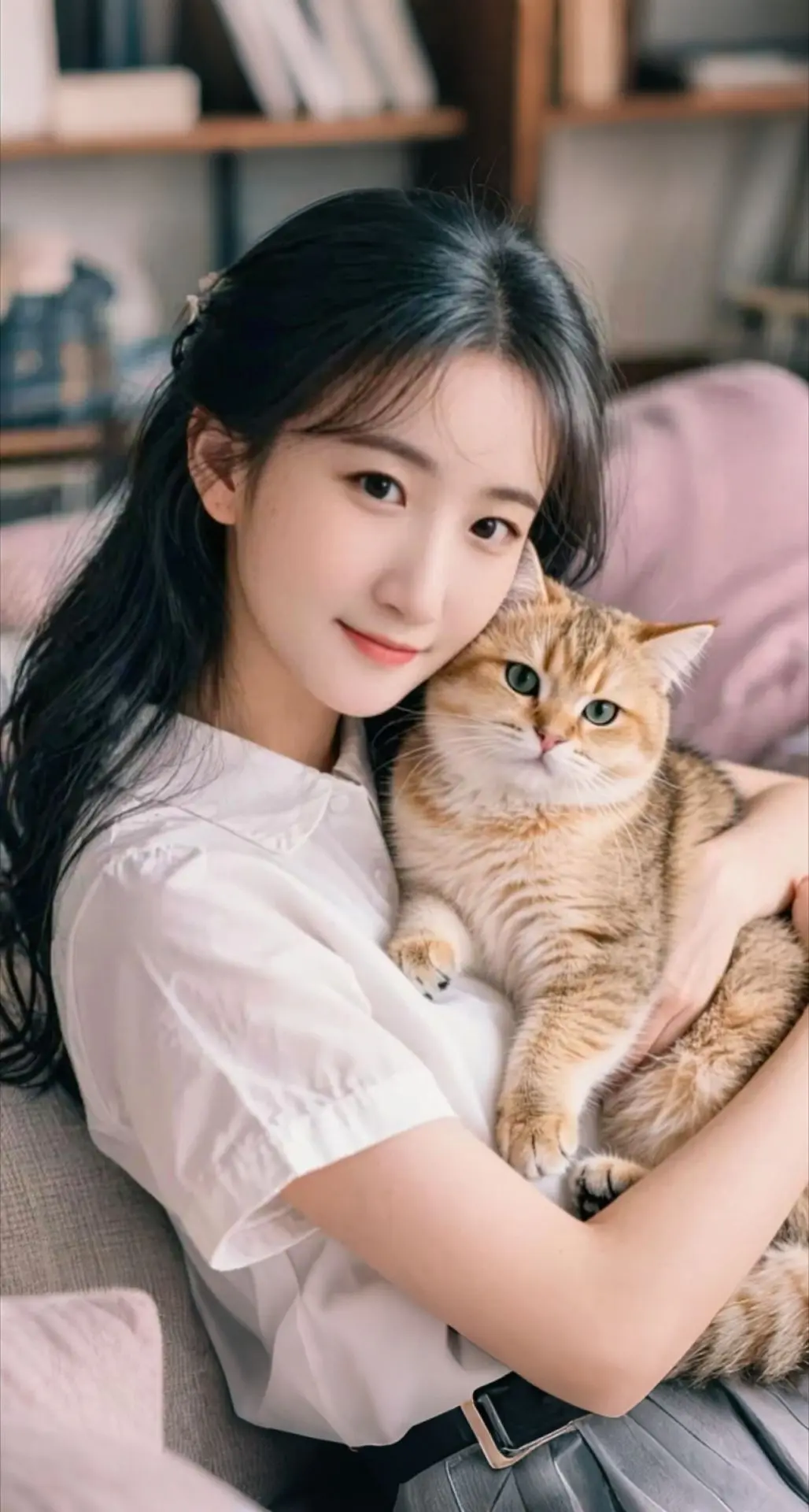 AI扩图 AI柔焦猫咪自拍