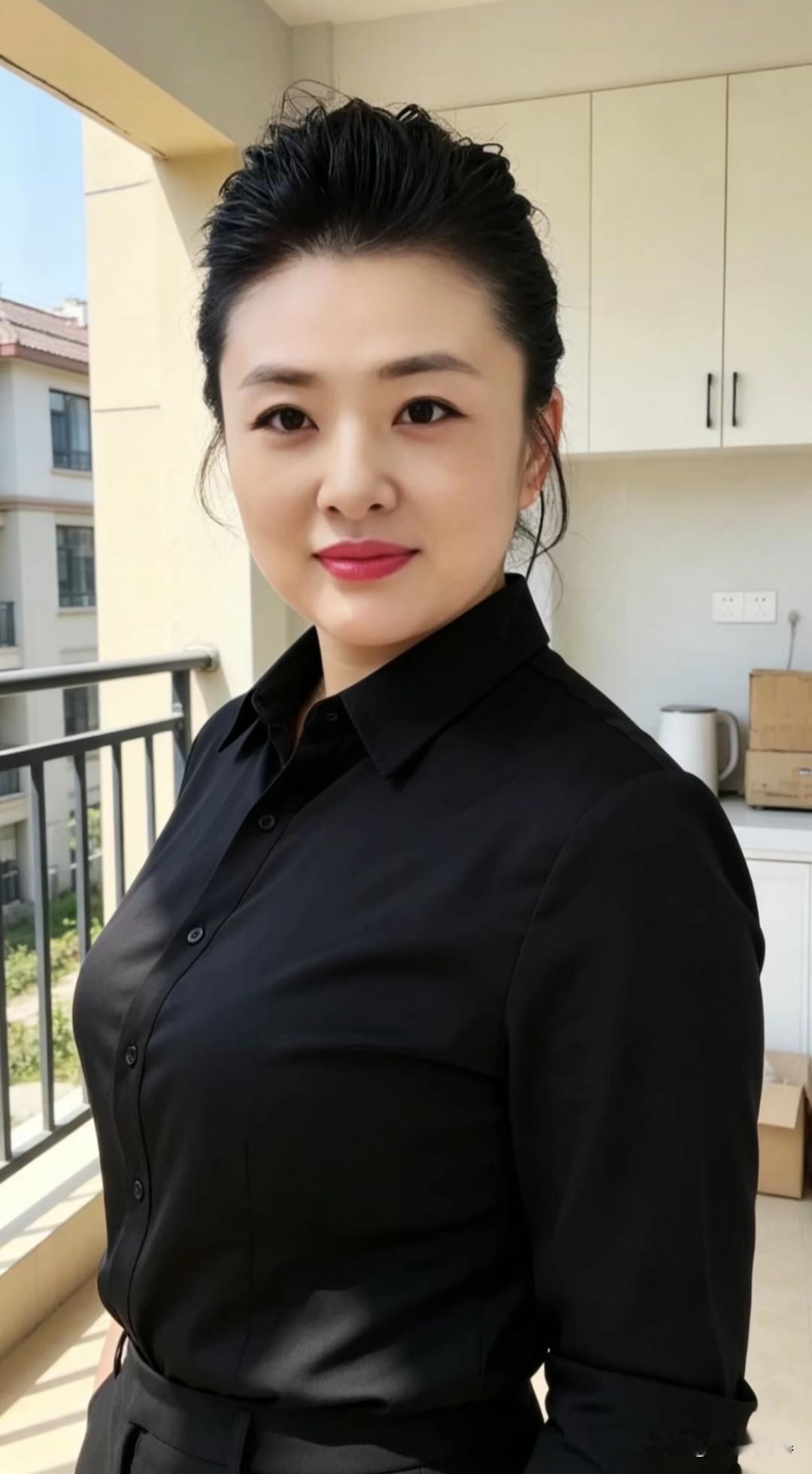 看到“优雅黑衣女子，自信微笑，时尚与自信并存”，我就想起辛芷蕾的机场照。她一身黑