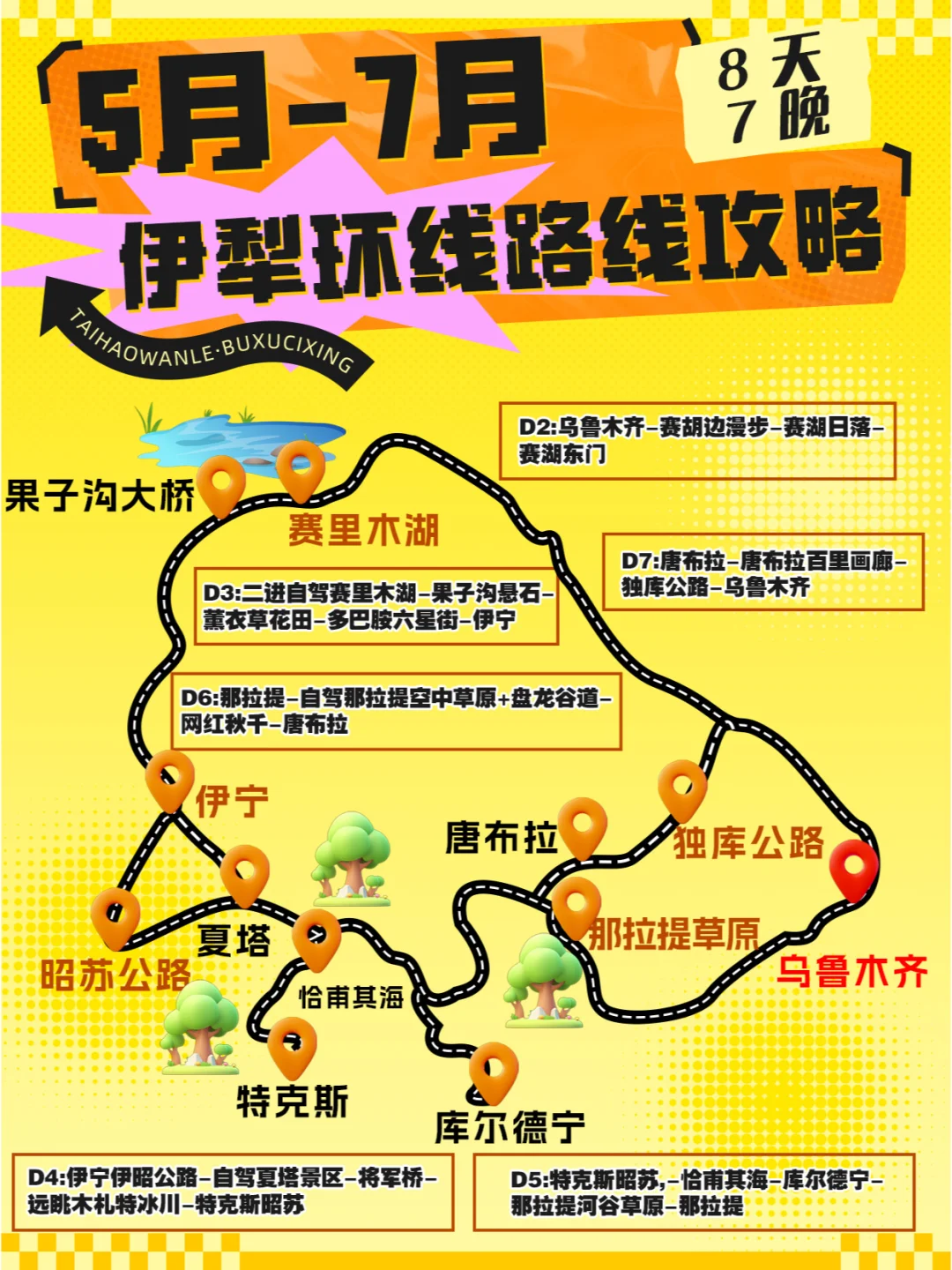 5-7月新疆伊犁环线旅游攻略💫8天7晚