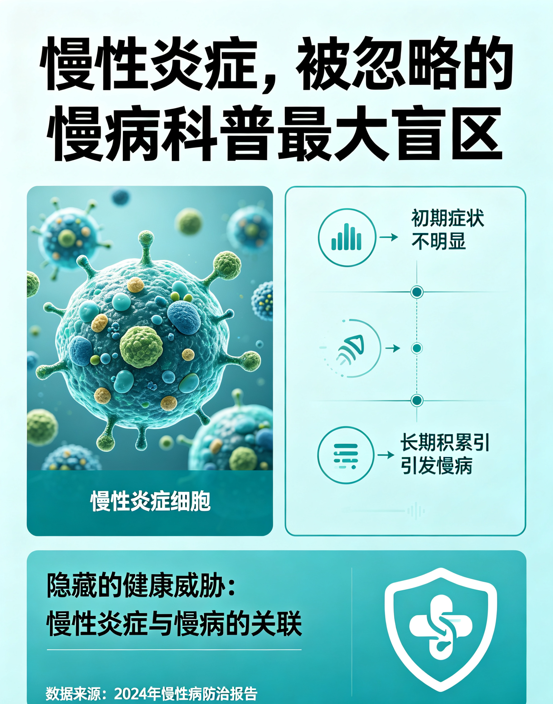 中国慢病科普最大盲区竟是炎症  在国内慢病健康科普中，大众目光多聚焦控糖、降压、