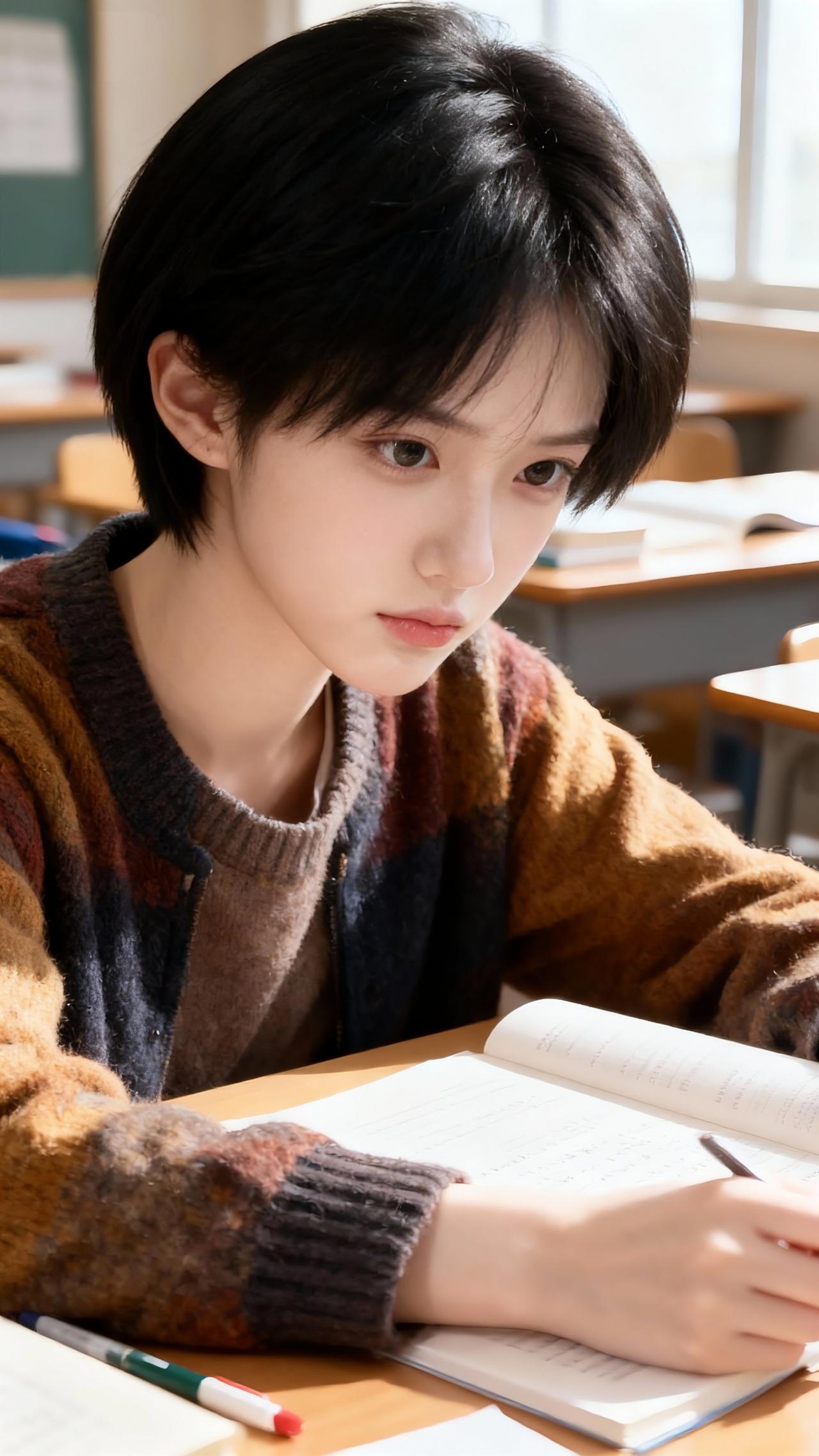 学生时代，你有这样帅气干练又努力学习的女同学吗？