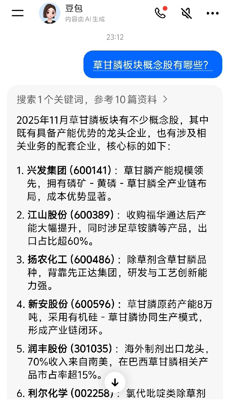 看明天股市信息，大A果然是能炒尽炒，不错过任何一个机会。
草甘膦板块，要热一波。