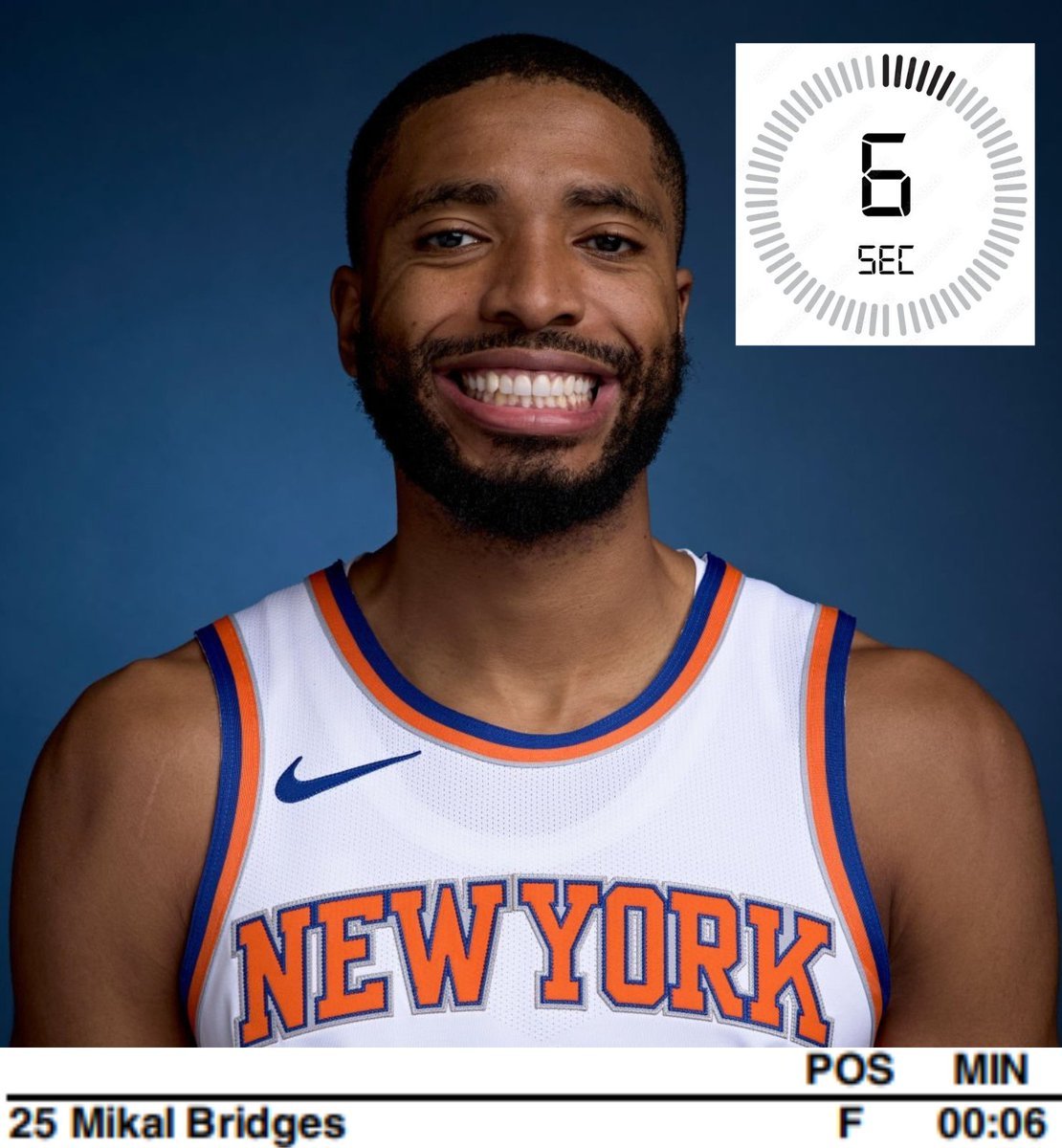 浪姐 剧本去年，布里奇斯在最后一场比赛中只打了6秒钟，成功保持了他的连续出场纪录