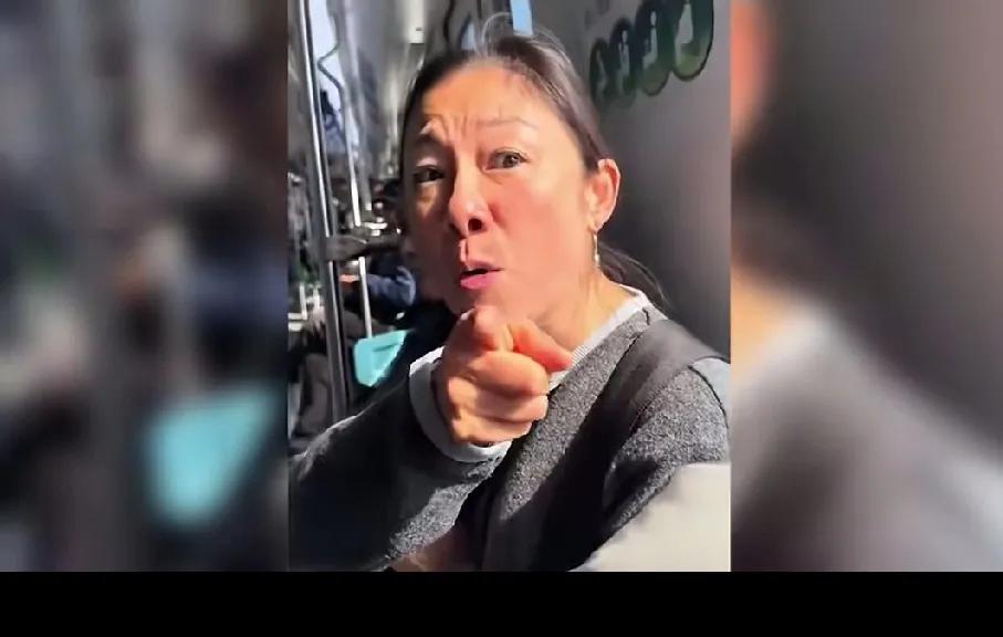 上海地铁一女子，嫌弃车厢里的小孩哭闹，生气的指责带小孩的家长。
有的孩子小，哭闹
