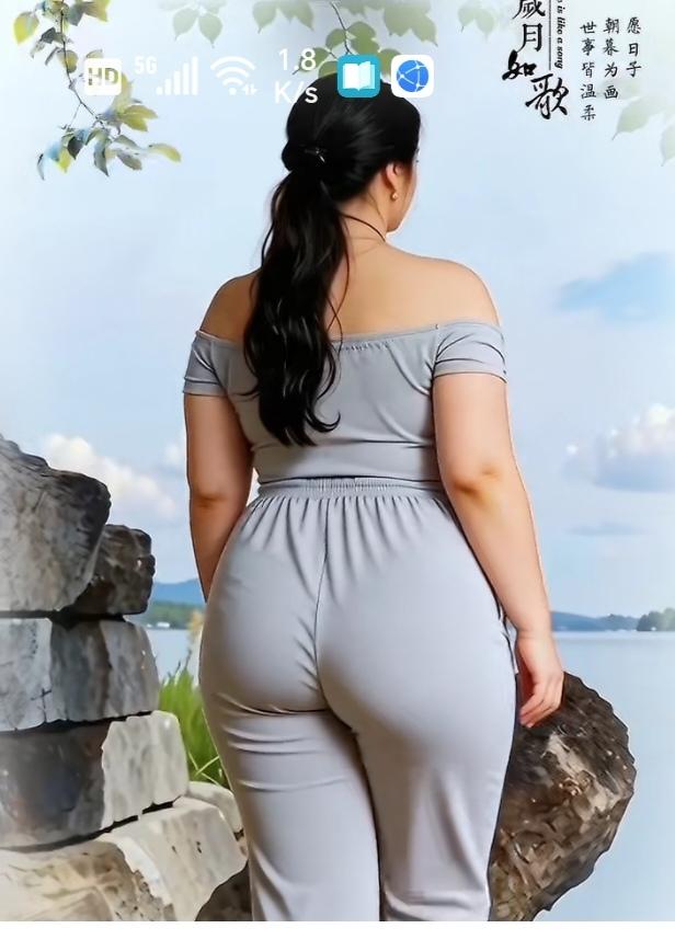〔欣赏图片〕
美女登山来看海；
遥望海边渔船儿；
有心买点新鲜鱼；
可惜现在繁殖