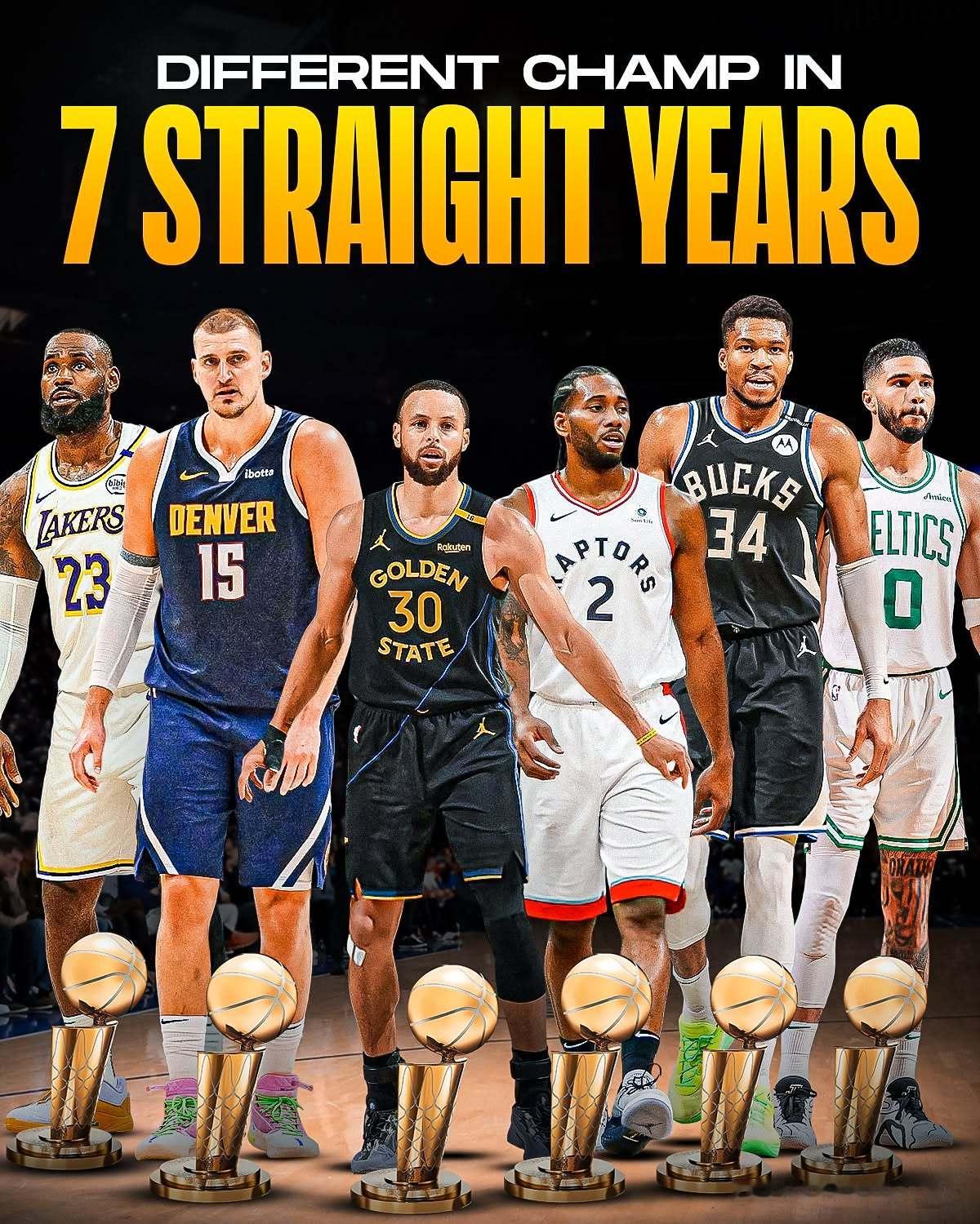 过去7年的冠军，都在不同球队。现在的NBA，想连冠太难了！这是为什么呢？ ​​​
