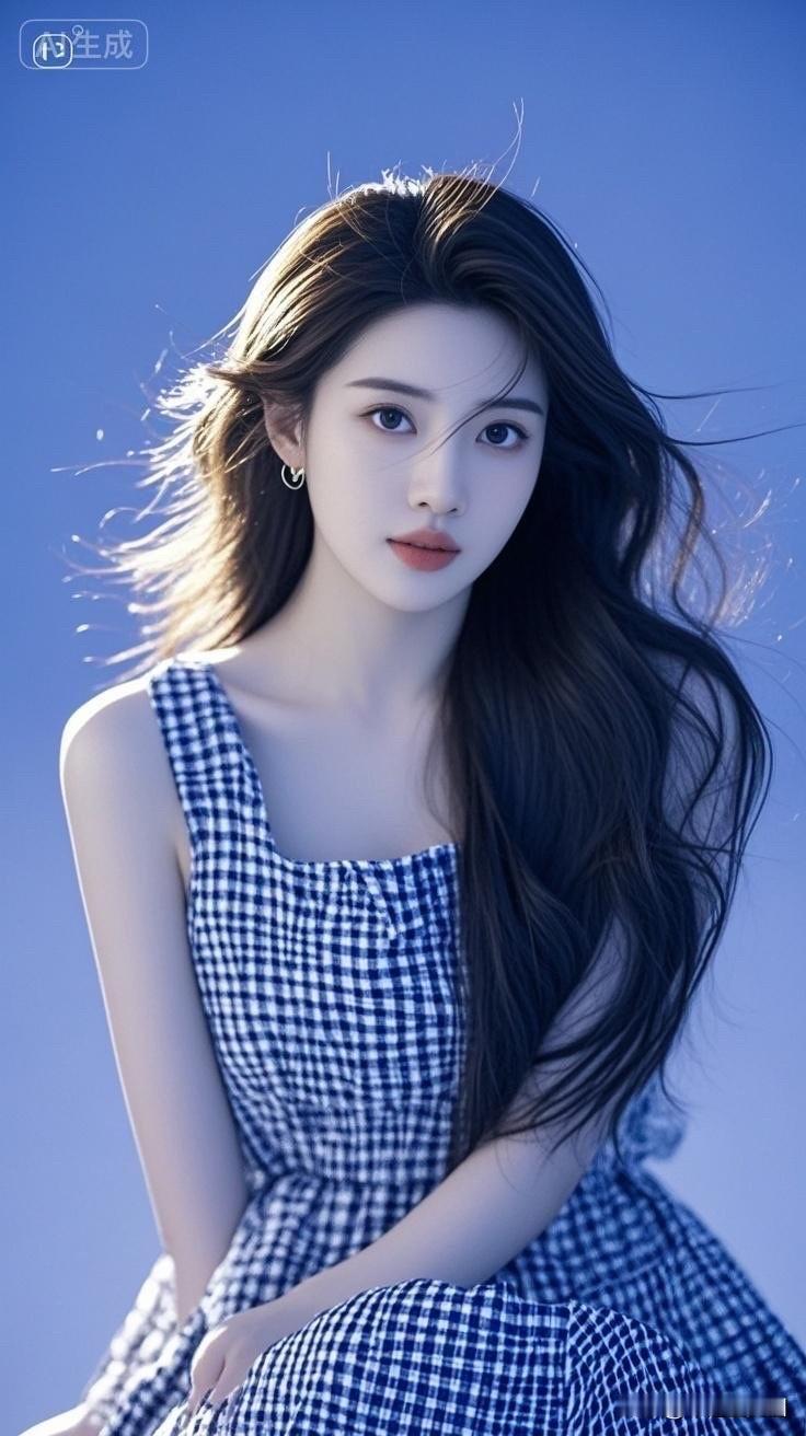 甜美少女风，蓝天下的小清新