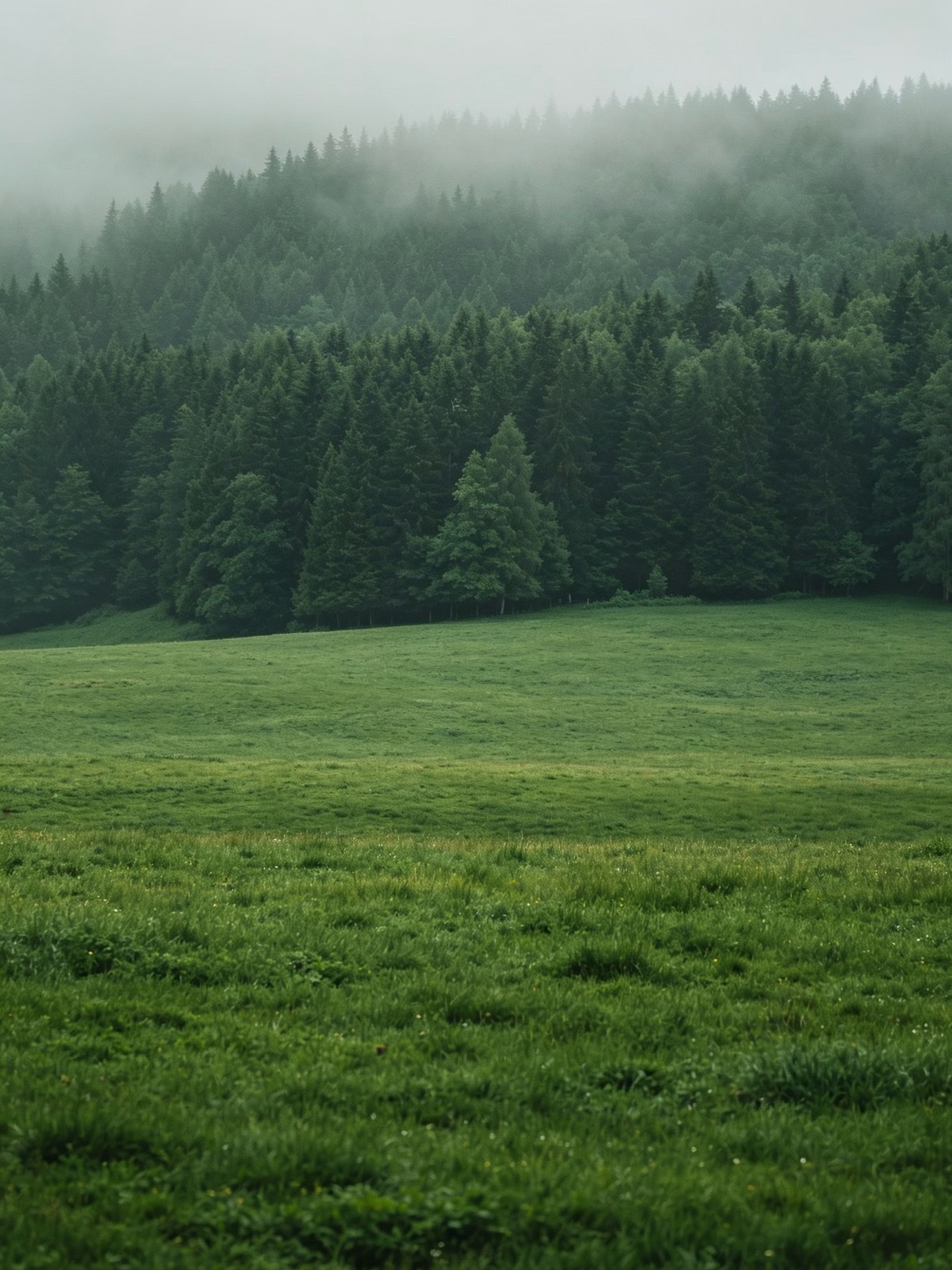 薄雾漫过山林，青草地安安静静，藏着一整个松弛的山野。 ​​​