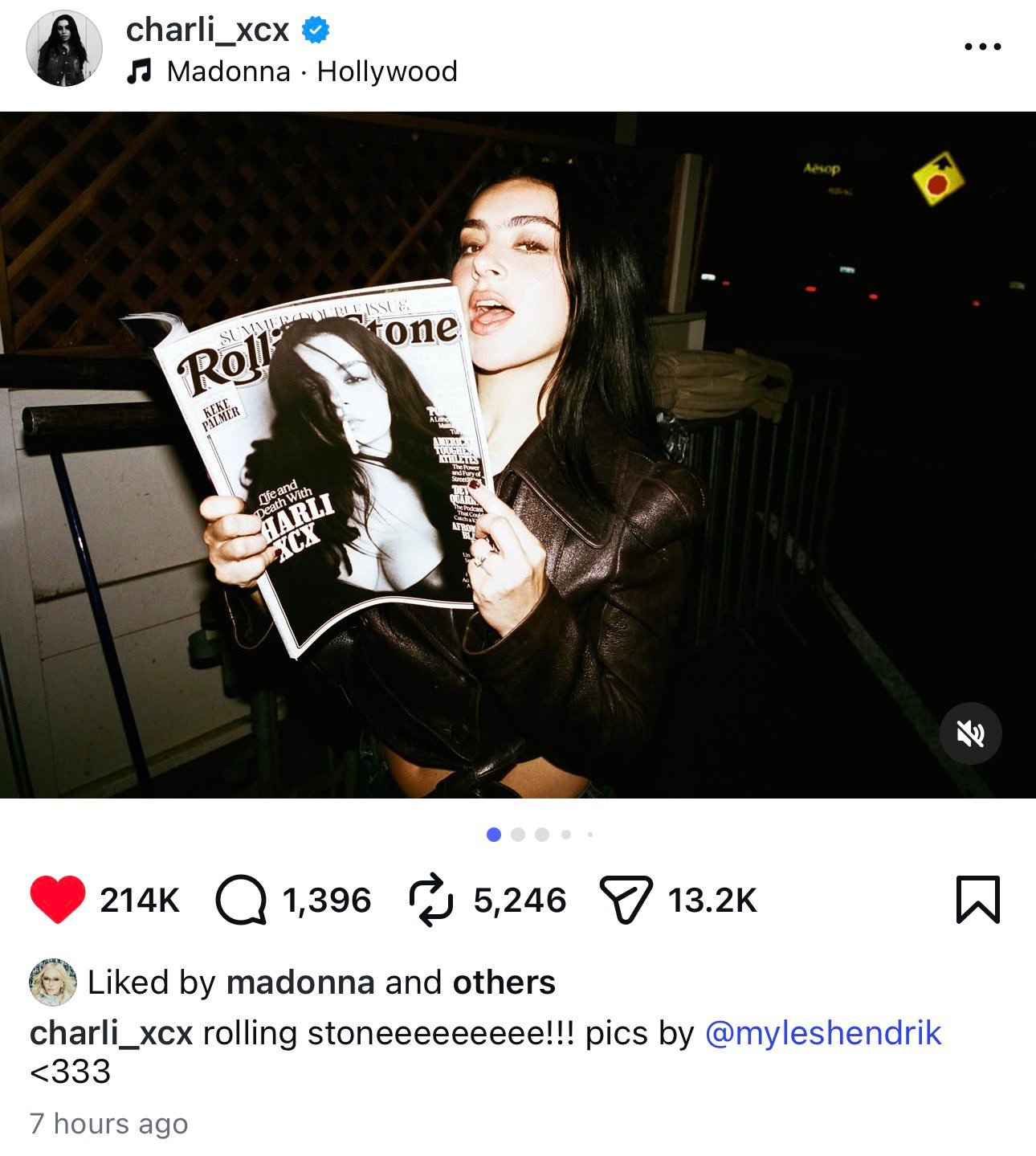 Charli xcx 最新 Instagram 帖子用了 Madonna 的《H