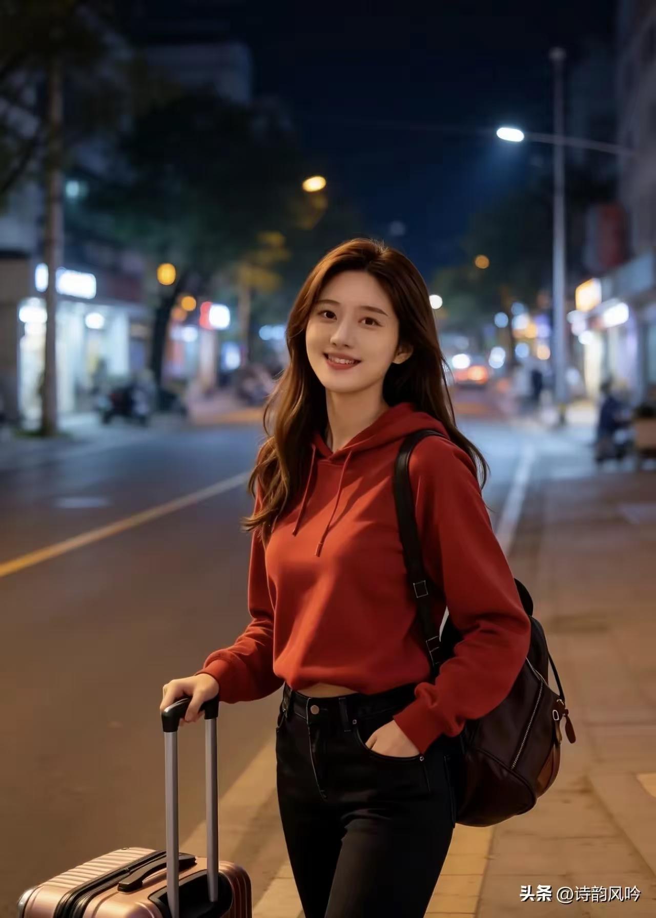 塞鸿秋·辞乡逐梦
新春别去寻佳境，
娇颜岂负韶光盛。
行囊载梦离乡径，
晓霜伴影