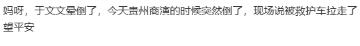 于文文晕倒于文文演出晕倒 有网友说于文文今天演出时晕倒了希望平安！！！ 