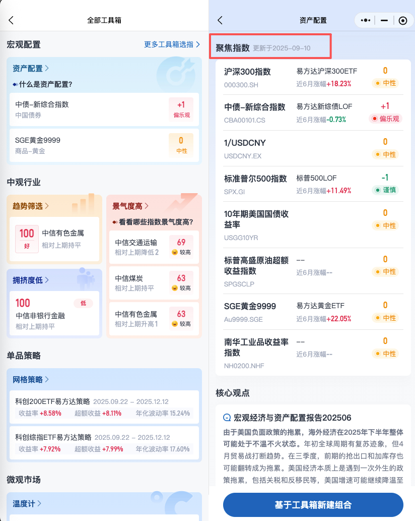 易方达的指数直通车，大类资产配置指标，为啥只更新到2025年9月10日，是没有人