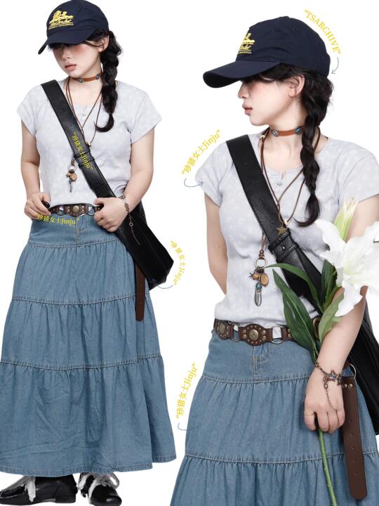 夏日复古美式少女Girl*🦋🫧甜酷流浪风look~