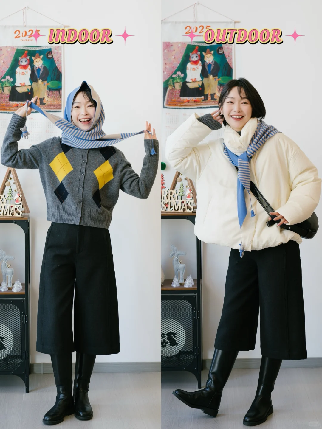 1️⃣8️⃣图冬季不露腿look🧶脱掉外套也好看