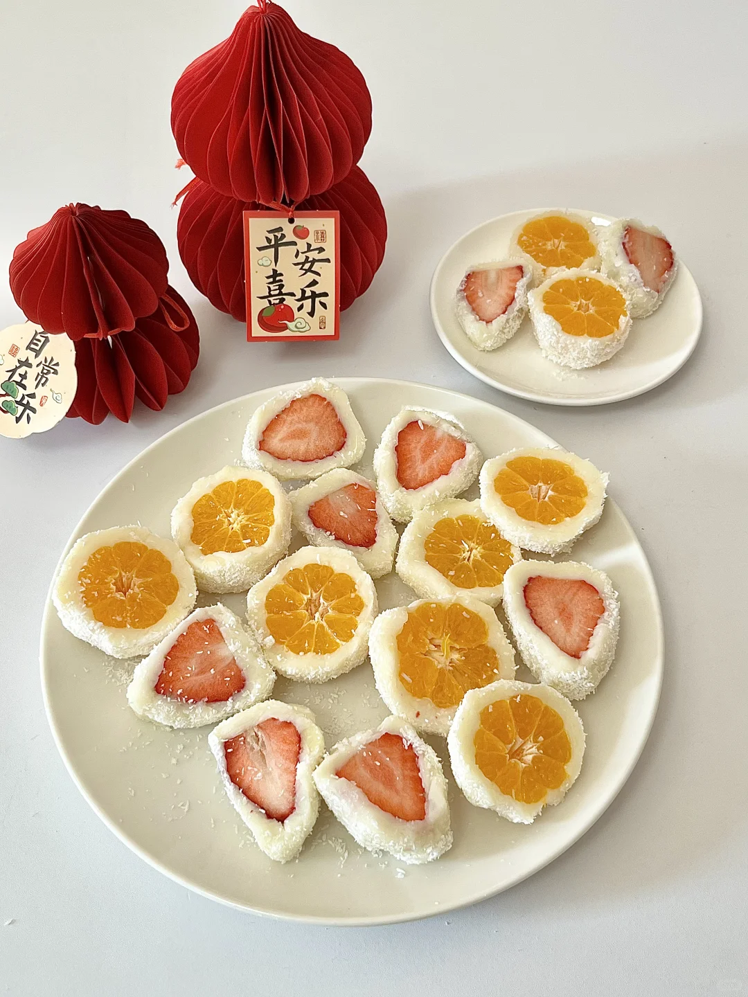 年夜饭甜品|山药水果大福🍓Chinese dessert